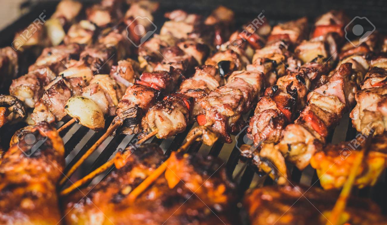 Pinchos de pollo a la parrilla