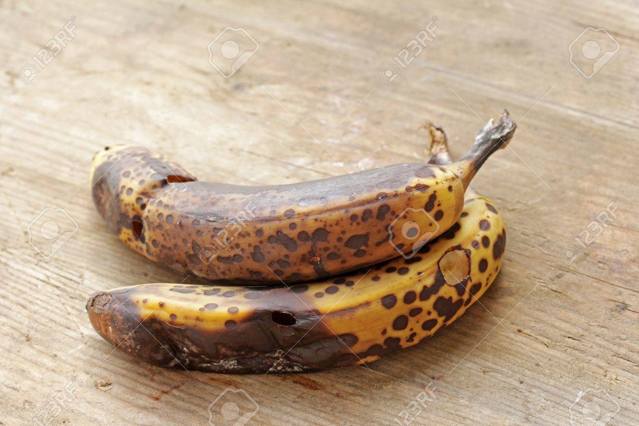 二人は古い 茶色 腐りかけのバナナ の写真素材 画像素材 Image