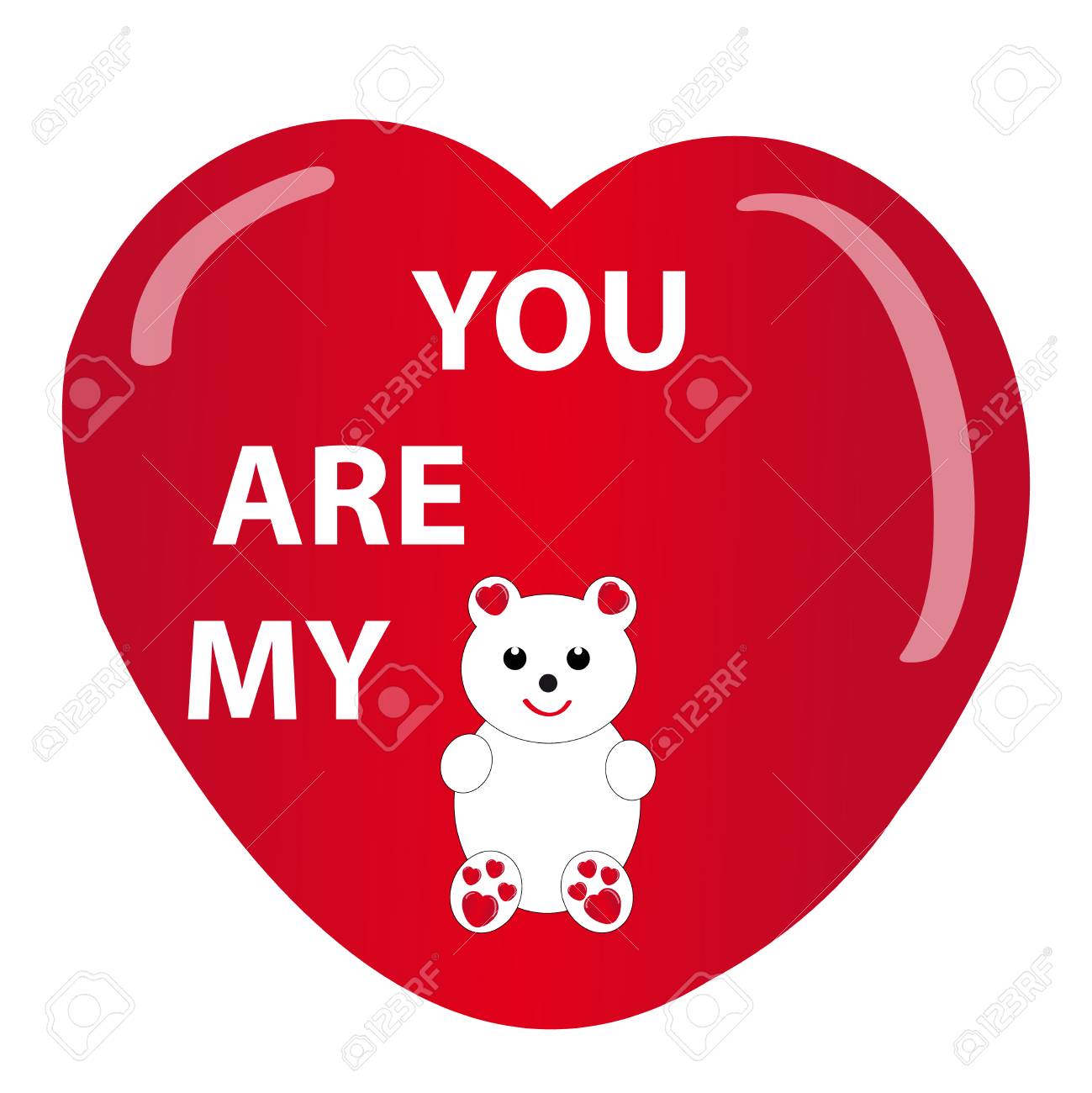 Teddy Und Herz Auf Weissen Hintergrund Vektor Illustration Lizenzfrei Nutzbare Vektorgrafiken Clip Arts Illustrationen Image 70740535