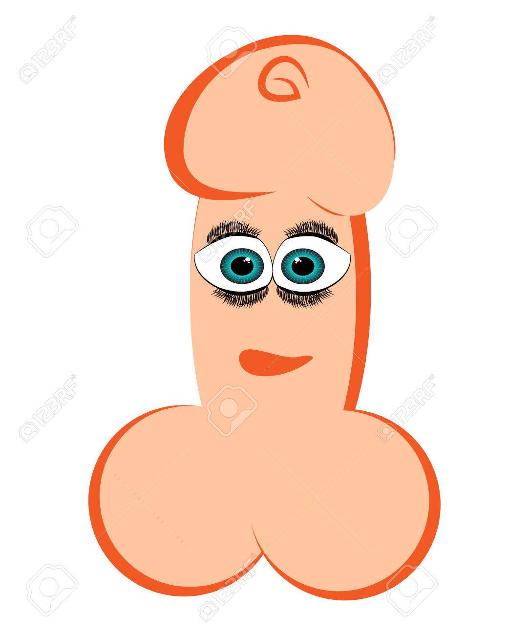 Dibujos Animados De Pene Aislados Sobre Fondo Blanco. Ilustración Del  Vector. Ilustraciones Svg, Vectoriales, Clip Art Vectorizado Libre De  Derechos. Image 79157176.