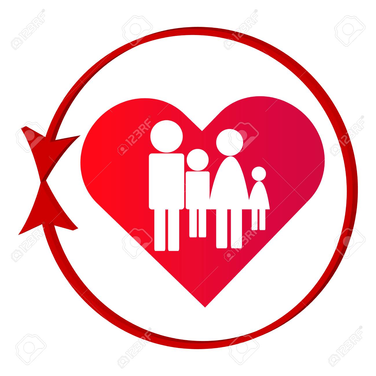 red abstract family symbol
