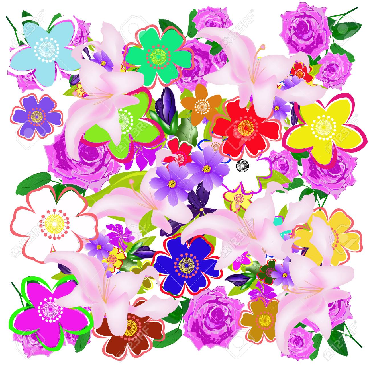 Abstrakt Schonen Blumen Hintergrundbild Lizenzfrei Nutzbare Vektorgrafiken Clip Arts Illustrationen Image