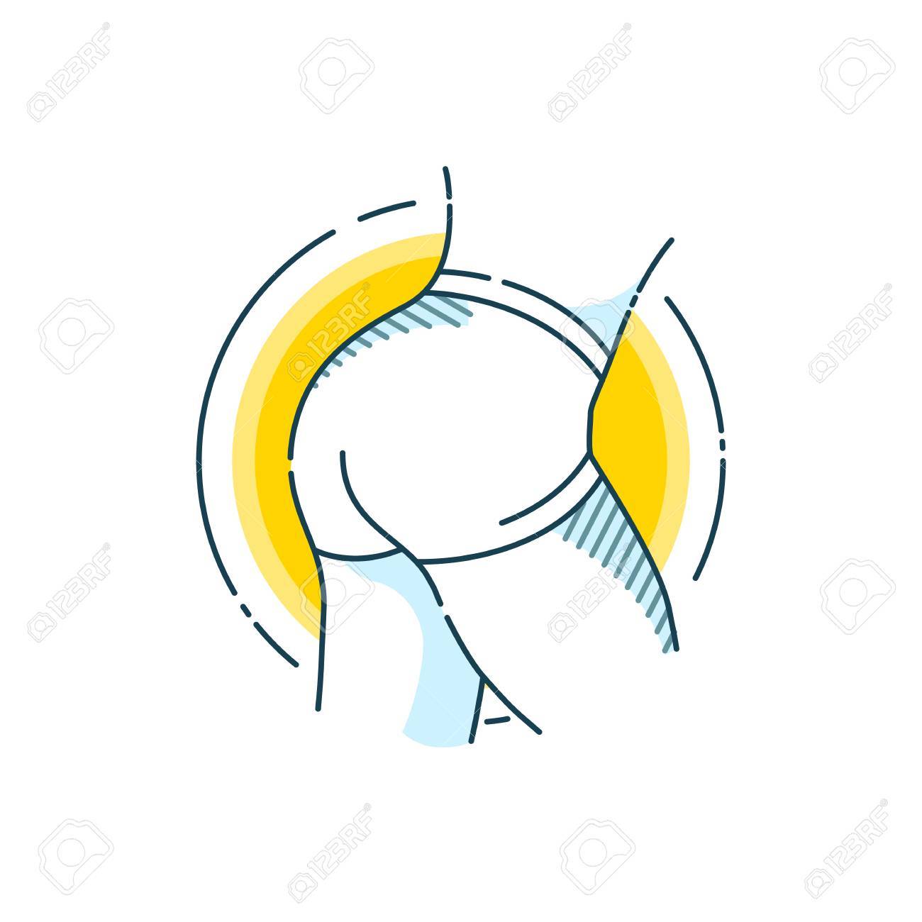 Taut buttocks. Flat line art design concept. Fitness. Sport. Bodybuilding. - 89909586 Taut buttocks. Flat line art design concept. Fitness. Sport. Bodybuilding. - 89909586