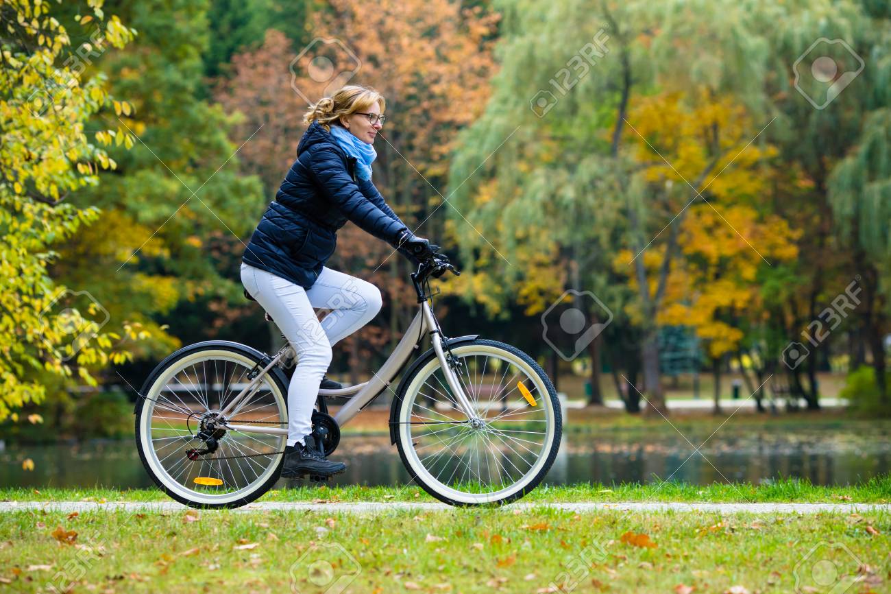 lady riding a bike