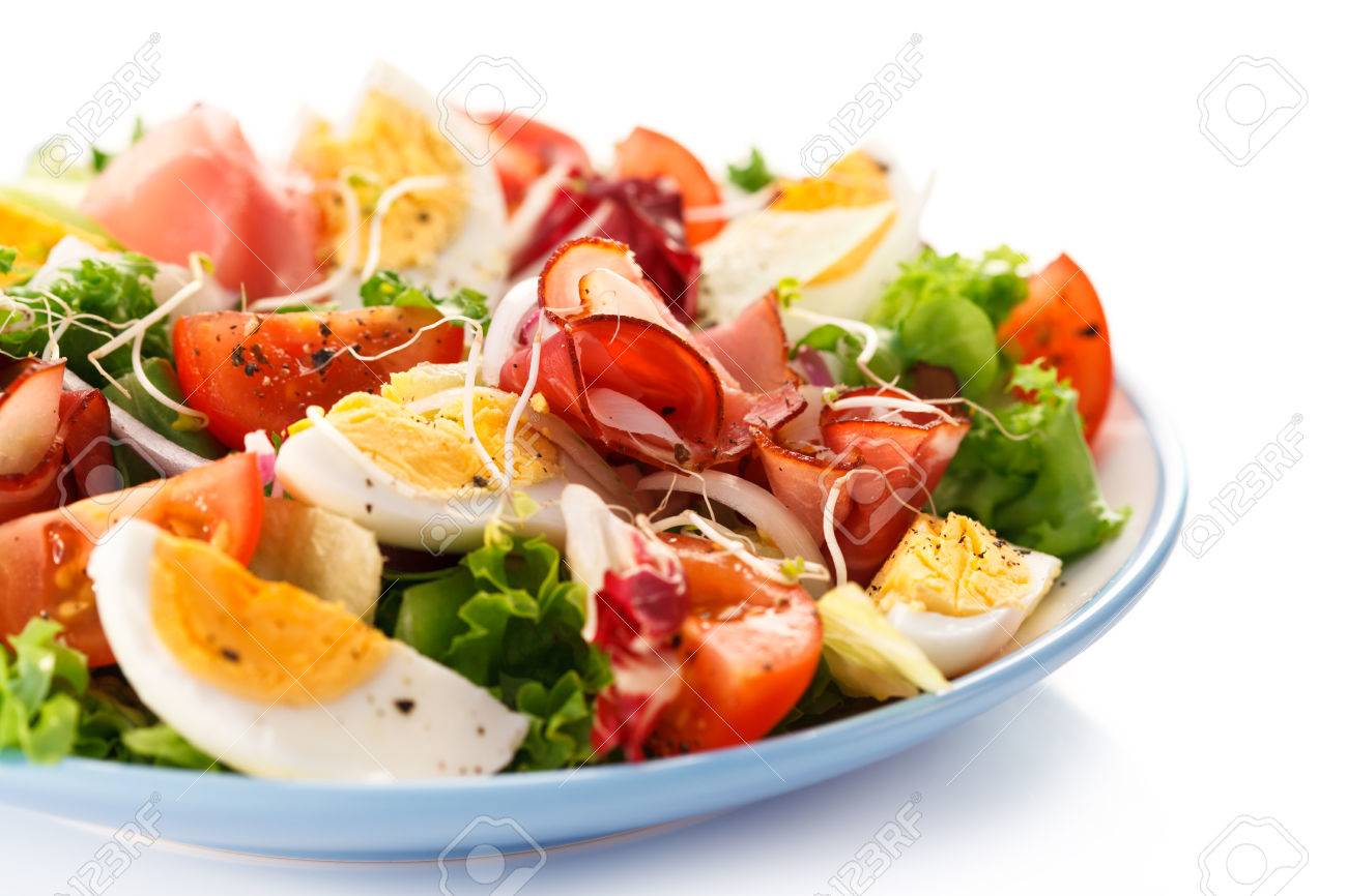 salad - boiled eggs, smoked ham and vegetables - 52493385 salad - boiled eggs, smoked ham and vegetables - 52493385