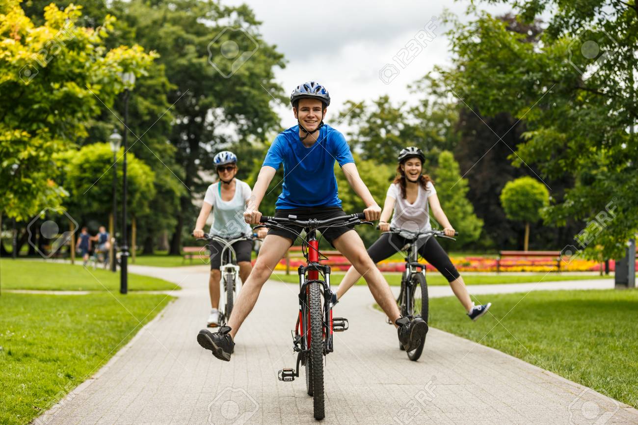 family cycling