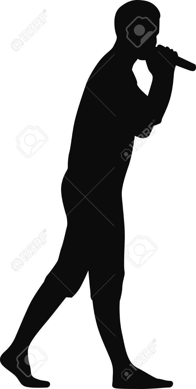 歌手のシルエット のイラスト素材 ベクタ Image