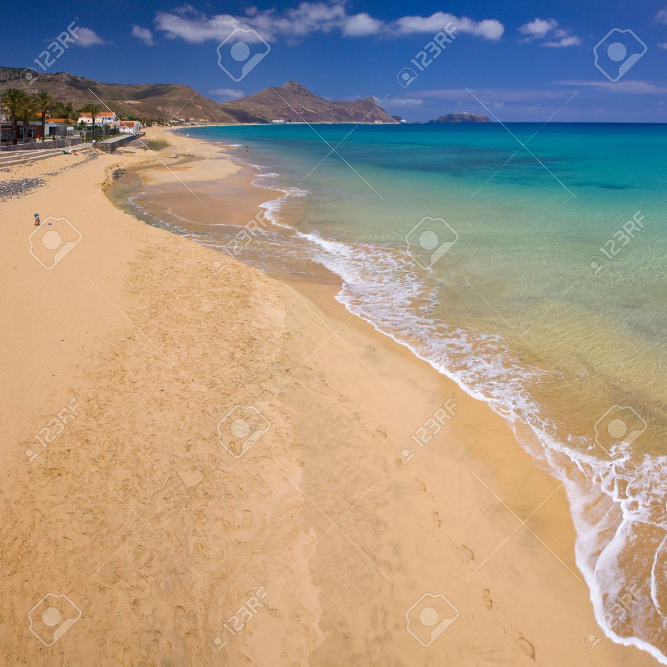 Porto Santo Beach Aerial View Madeira Islands
