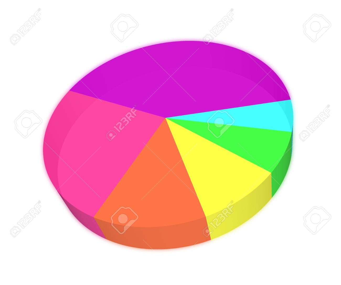 Diagramme Circulaire 3d Avec Differents Segments Colores Banque D Images Et Photos Libres De Droits Image 13850461