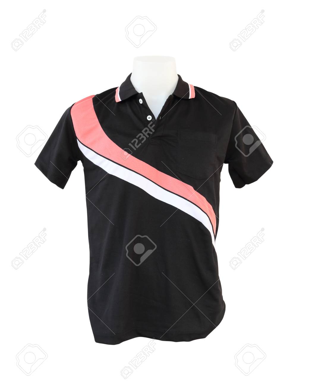 male shirt template on the mannequin on white background stock photo