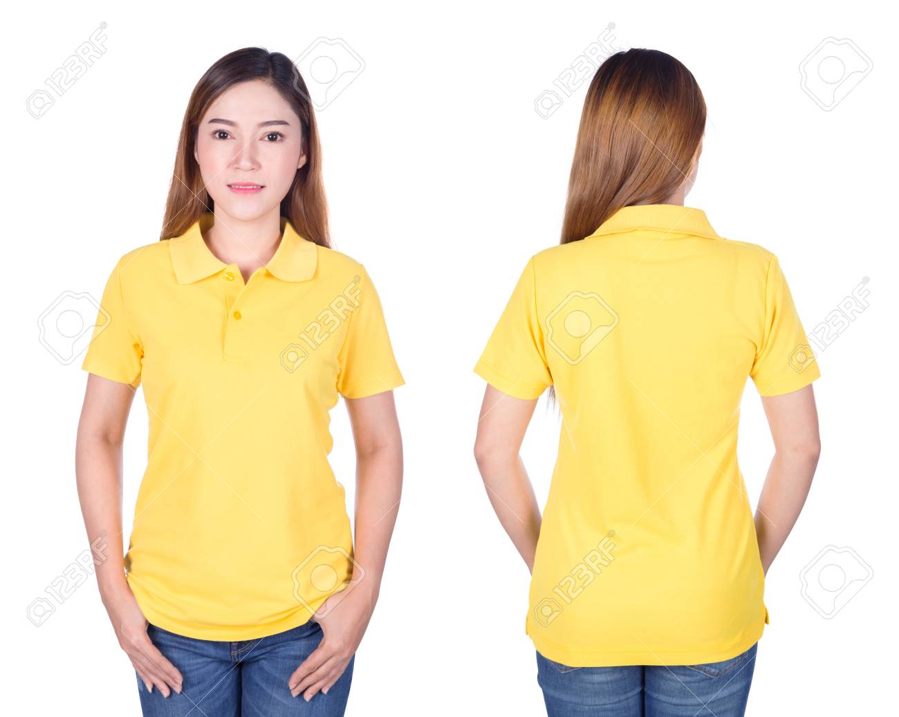 yellow polo t shirt women's