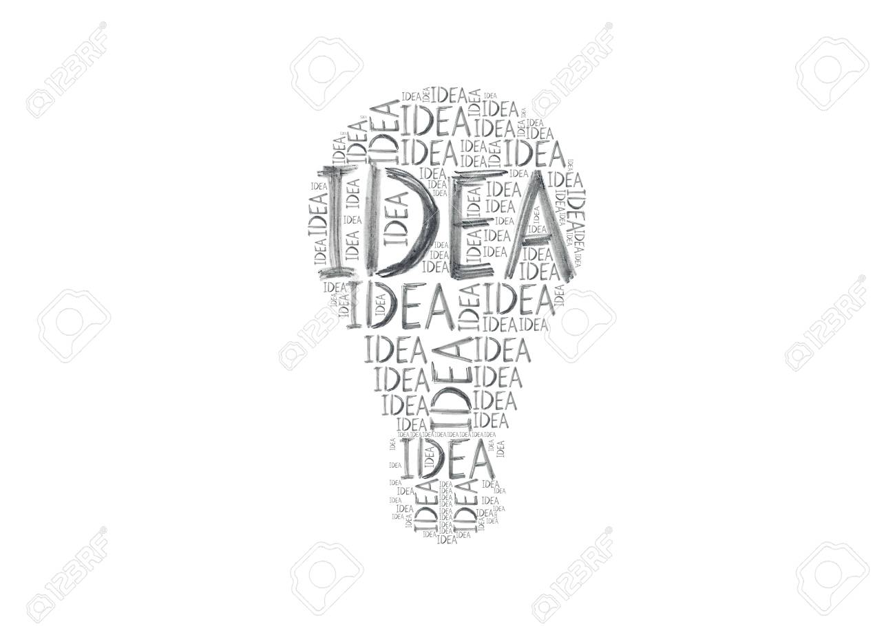 hand drawn words idea different size written many times making times words