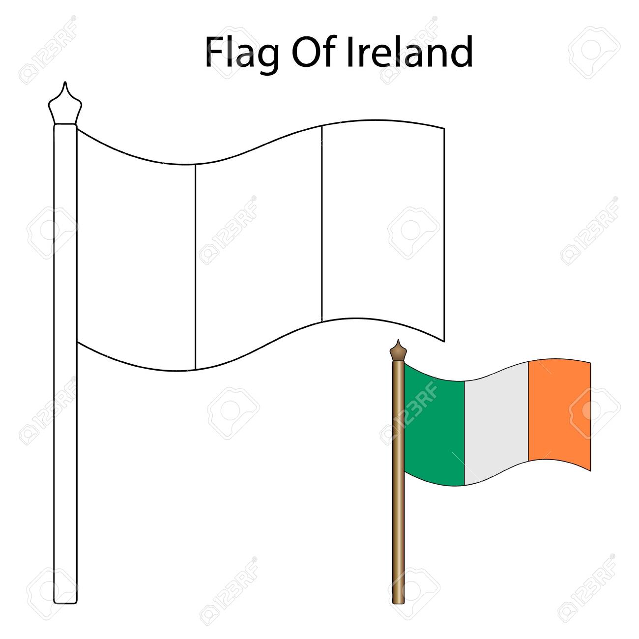 Download Vector Illustration Of The National Flag Of Ireland Coloring Royalty Free Cliparts Vectors And Stock Illustration Image 142081583