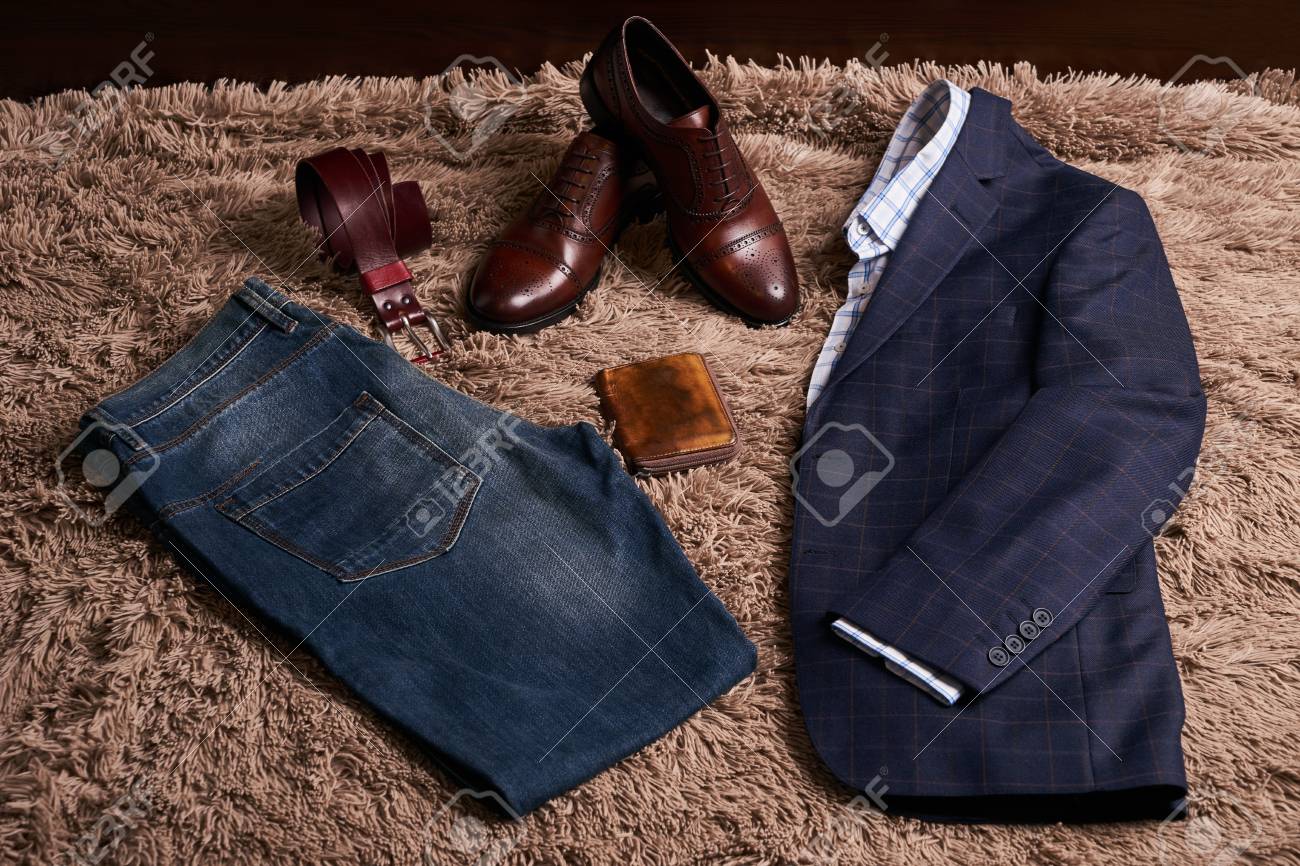 dark shirt light jacket