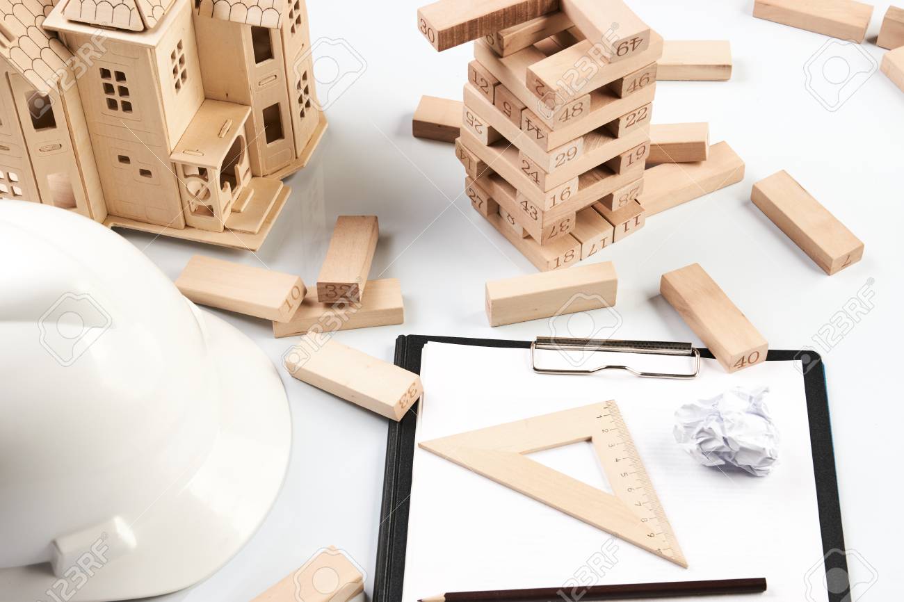 architectural wooden blocks