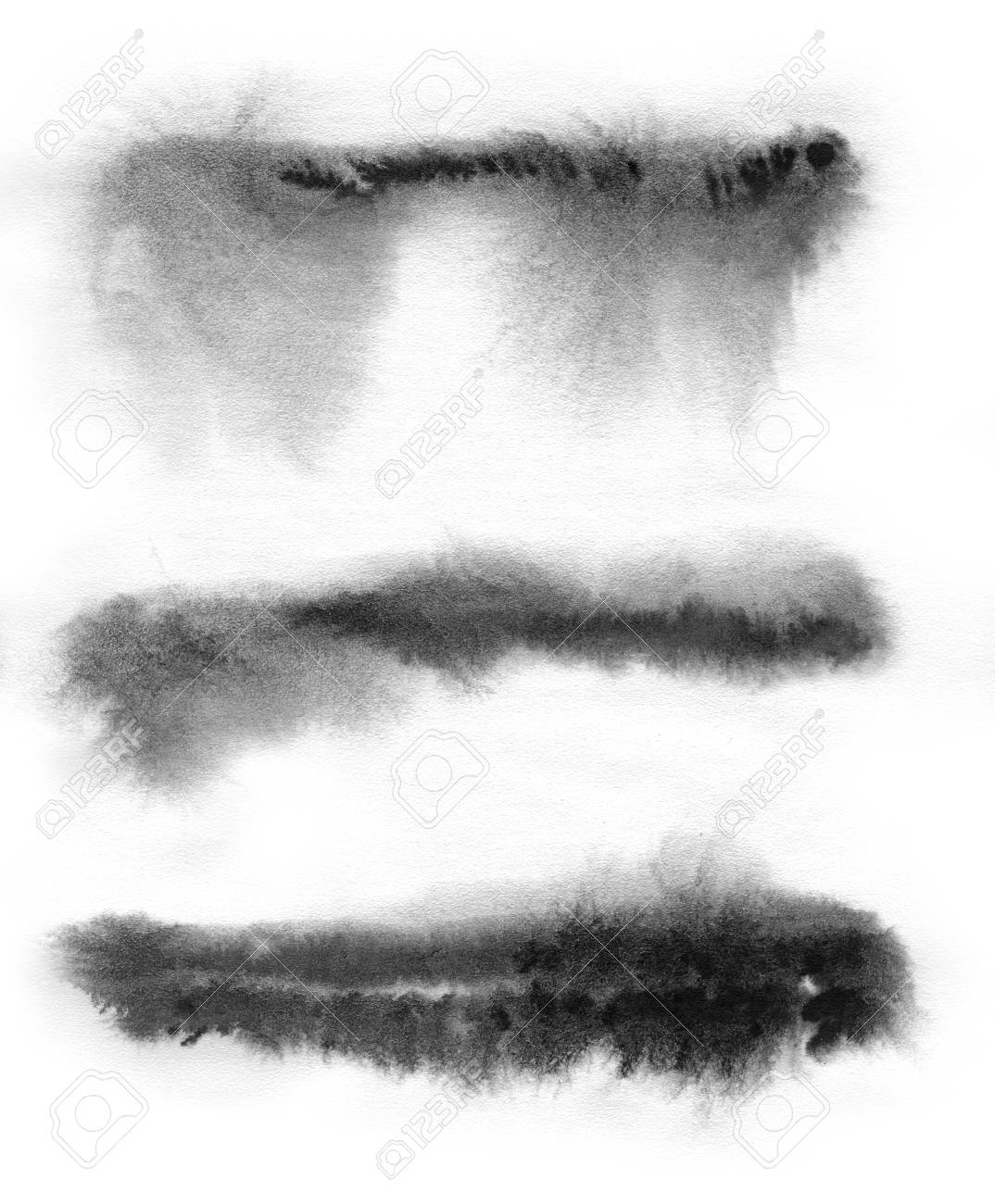 Abstract Painted Ink Strokes Set On Watercolor Paper Ink Drop Stock Photo Picture And Royalty Free Image Image