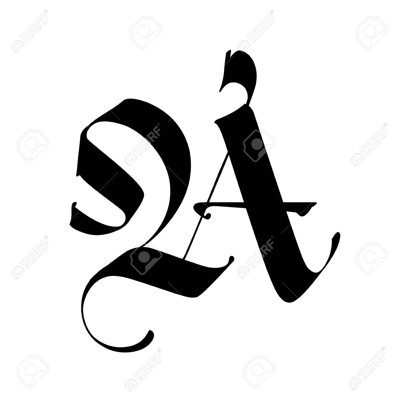 Letter A In The Gothic Style Vector Alphabet The Symbol Is Isolated On A White Background Calligraphy And Lettering Medieval Latin Letter Logo For The Company Monogram Elegant Font For Tattoo Royalty