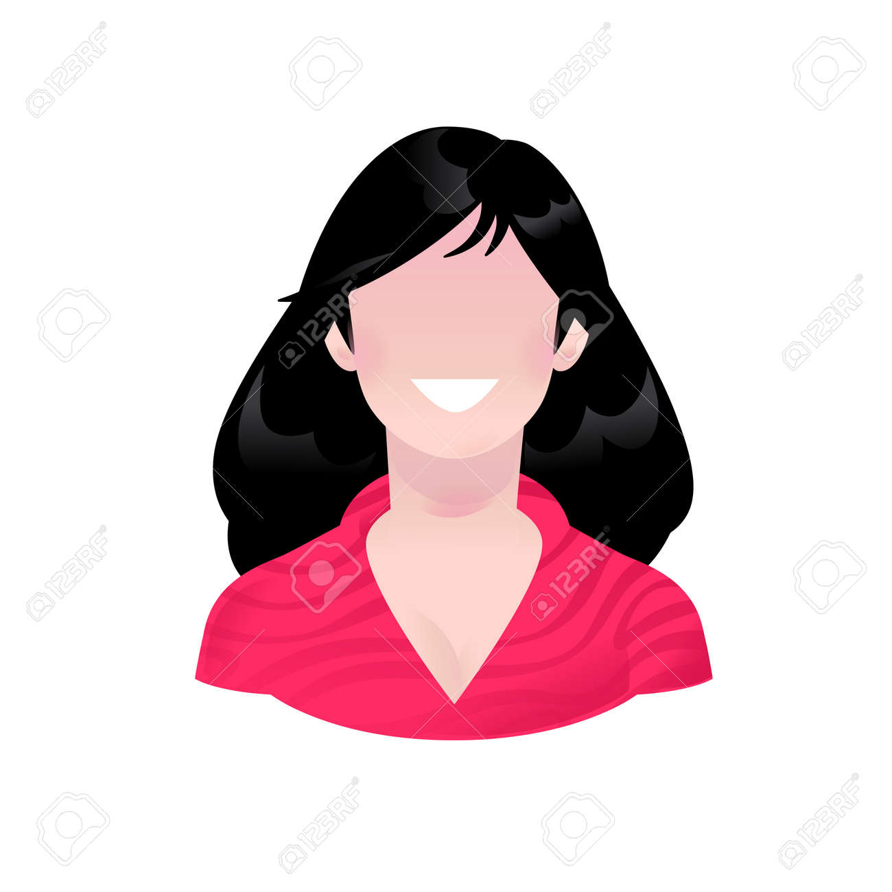 Illustration Of A Young Girl With A Smile Vector Cartoon Simplified Royalty Free Cliparts Vectors And Stock Illustration Image