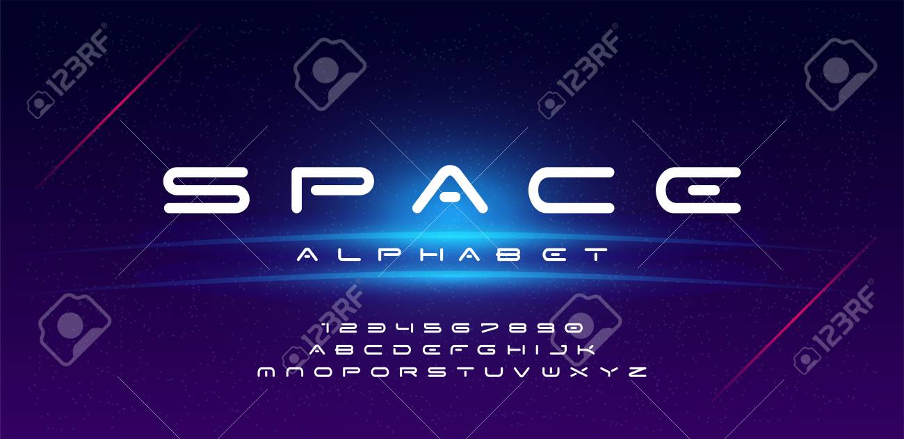 abstract technology space font and alphabet techno effect fonts sci fi fonts