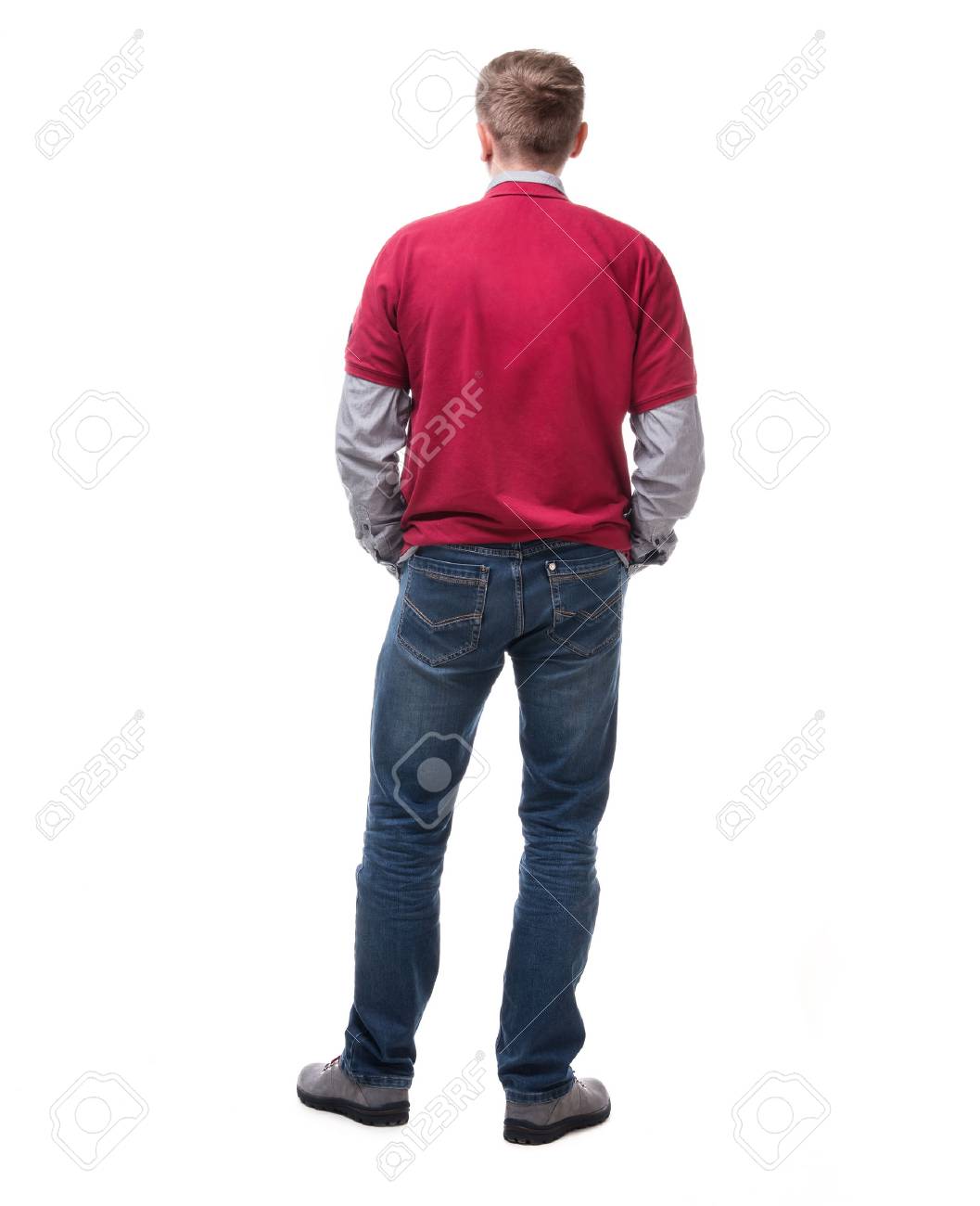 Back View Of A Casual Style Man Isolated On White Background Stock Photo Picture And Royalty Free Image Image