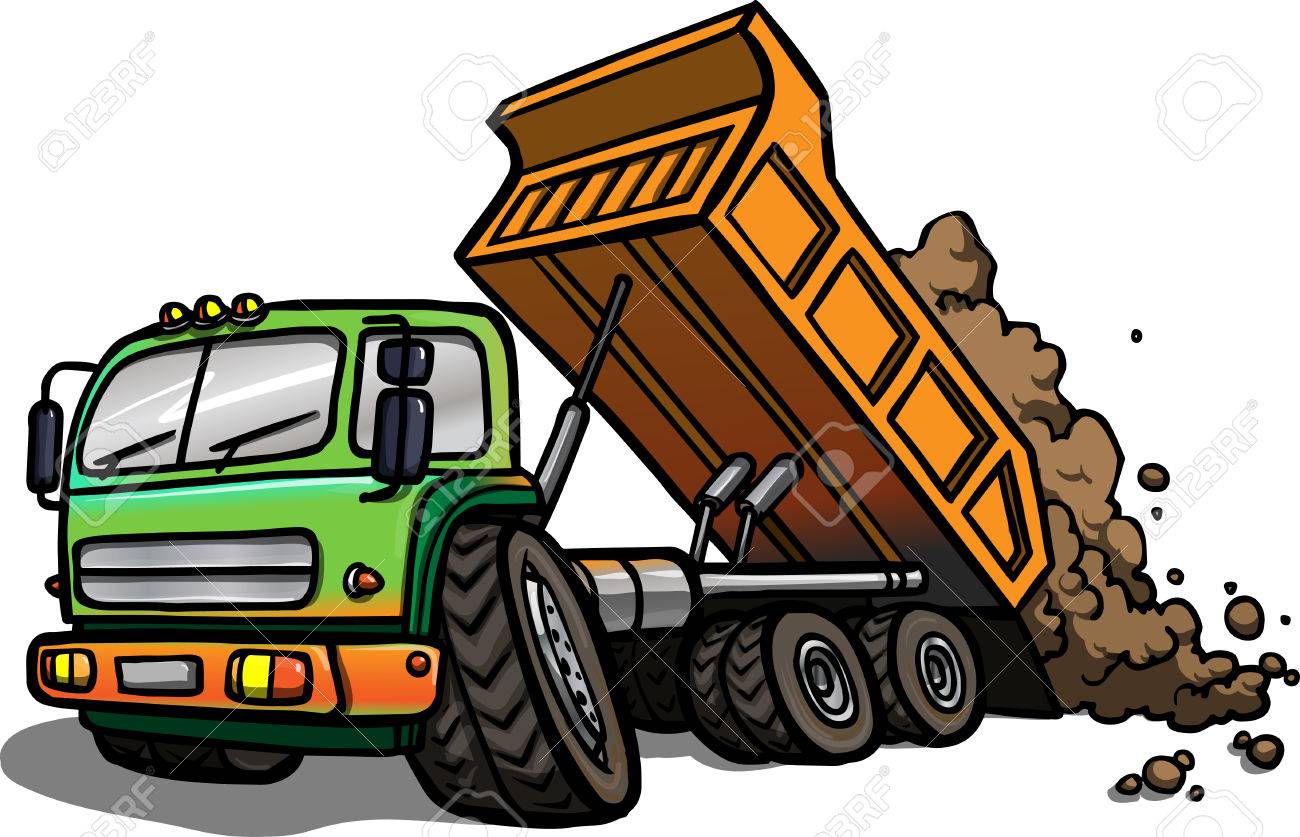 Illustration Of A Cartoon Tipper Truck At Work Isolated Royalty Free Cliparts Vectors And Stock Illustration Image