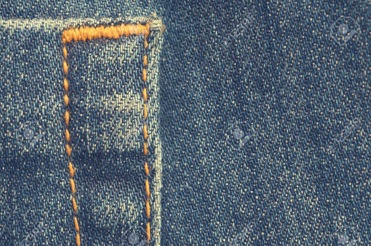 jeans with orange stitching