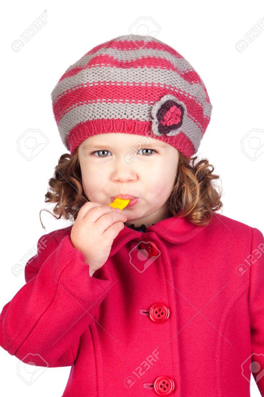 Fille avec un bonnet Clearance