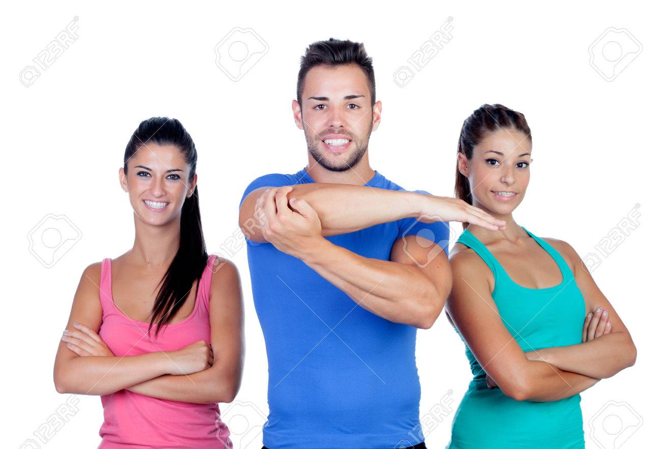 Grupo De Jóvenes Con Ropa En Un Blanco Fotos, Retratos, Imágenes Y Fotografía De Archivo Libres De Image 22221644.