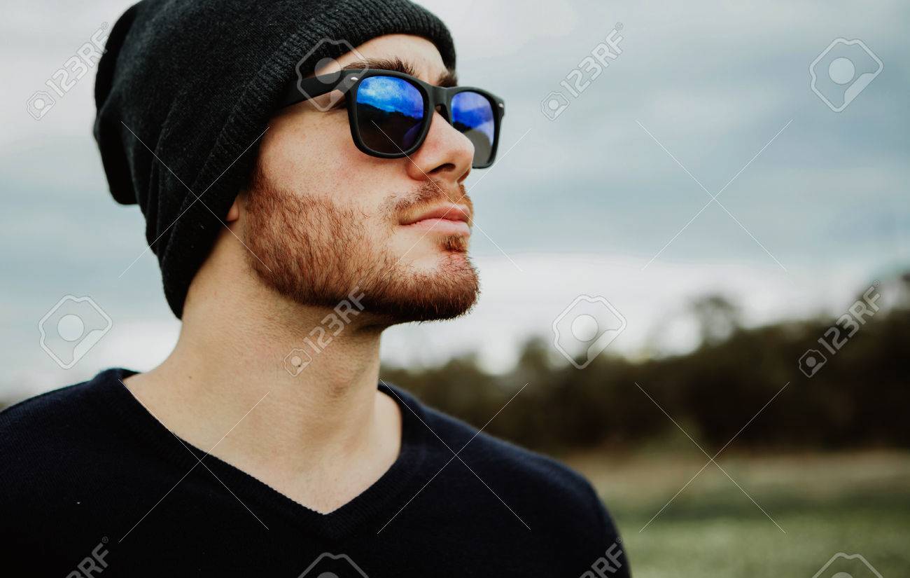 cap with sunglasses