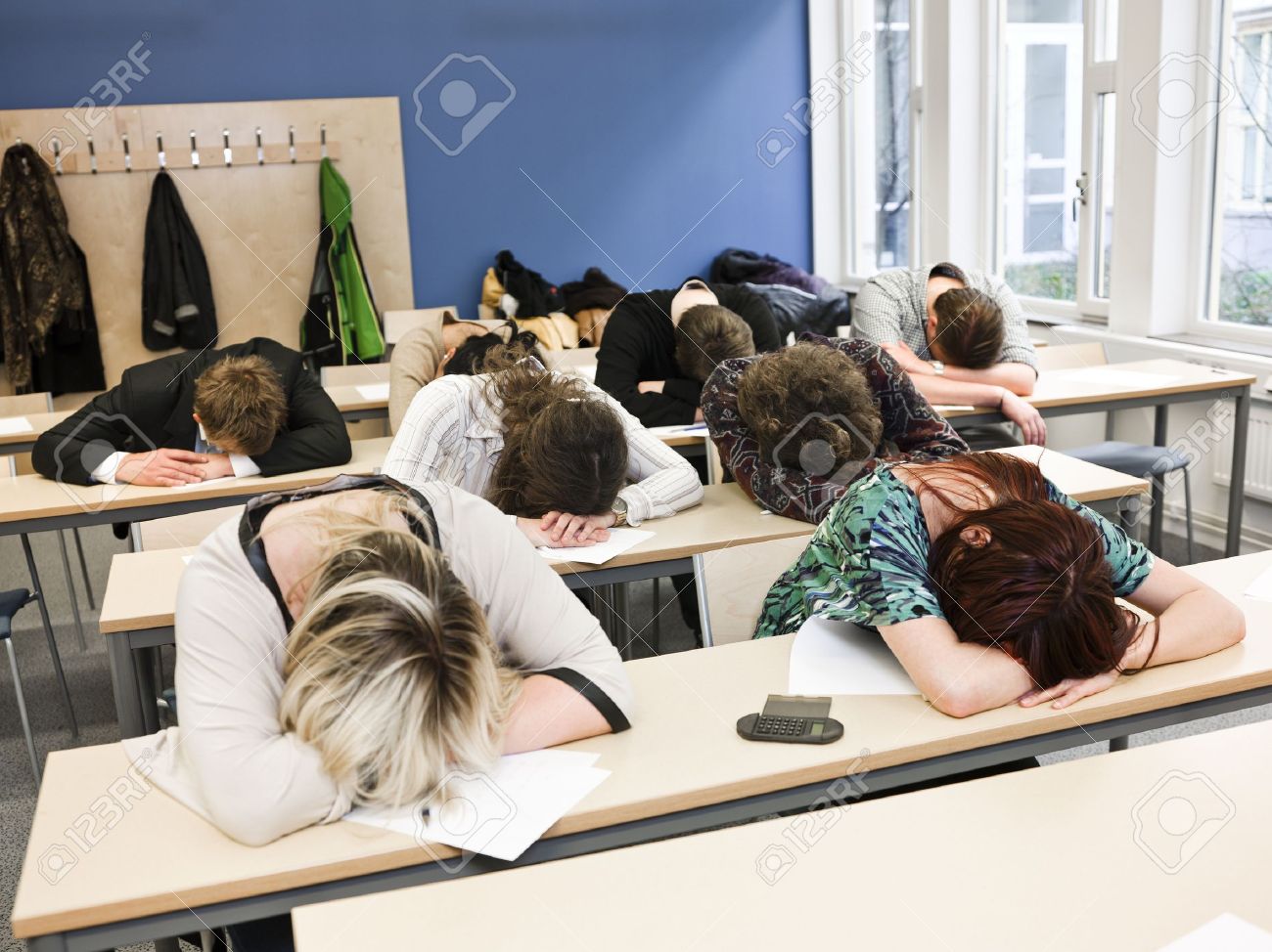 large group of sleeping students stock photo picture and royalty