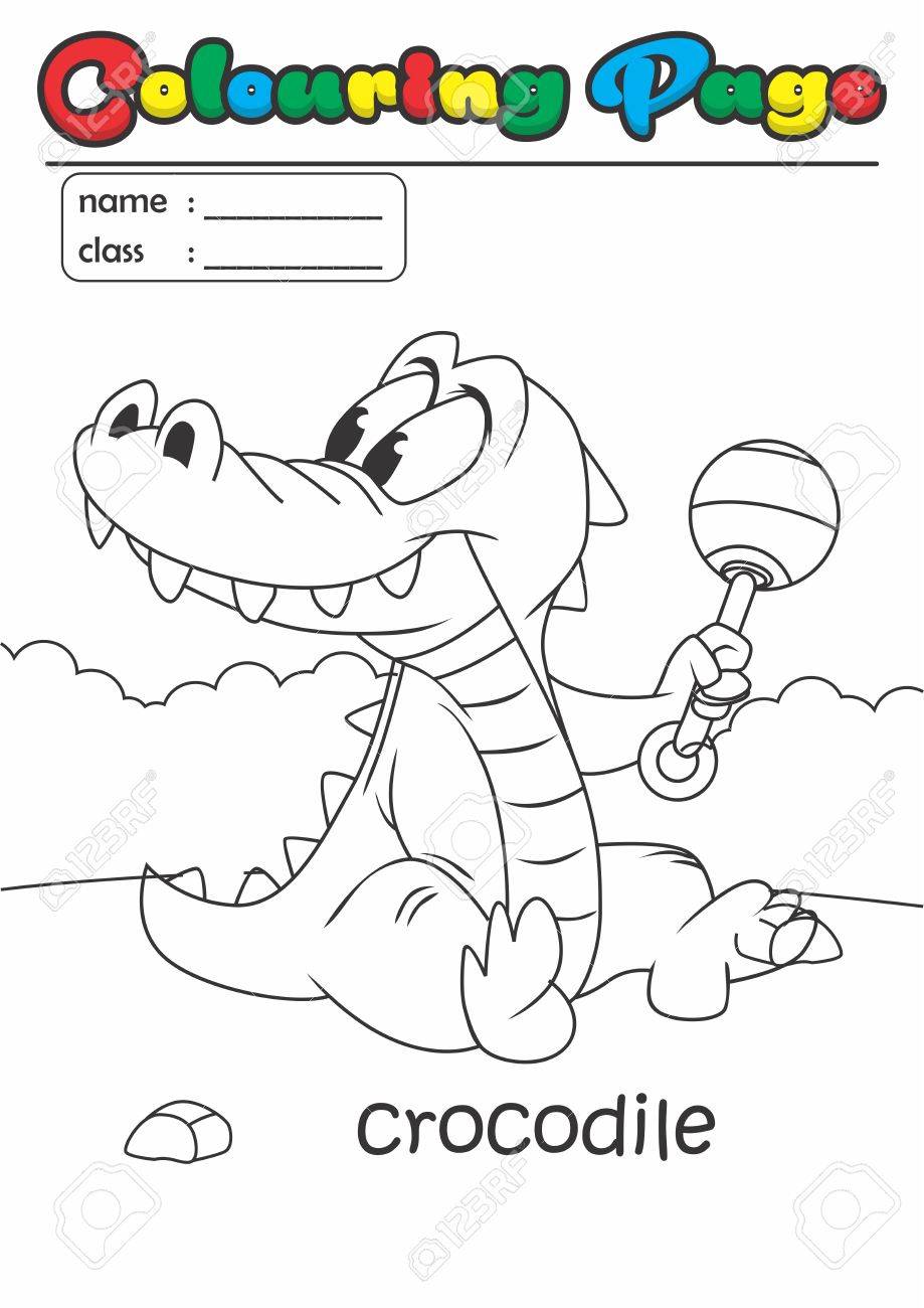 ページを着色 本クロコダイルを着色します グレード簡単子供に適してのイラスト素材 ベクタ Image ページを着色 本クロコダイルを着色します グレード簡単子供に適してのイラスト素材 ベクタ Image