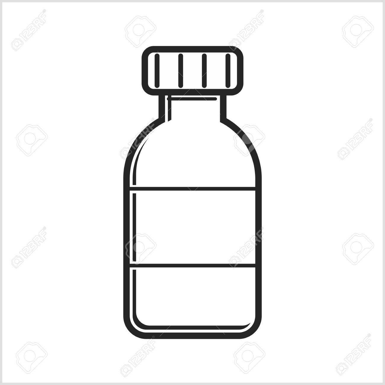 白の背景イラストをボトル アイコン デザインを丸薬します のイラスト素材 ベクタ Image