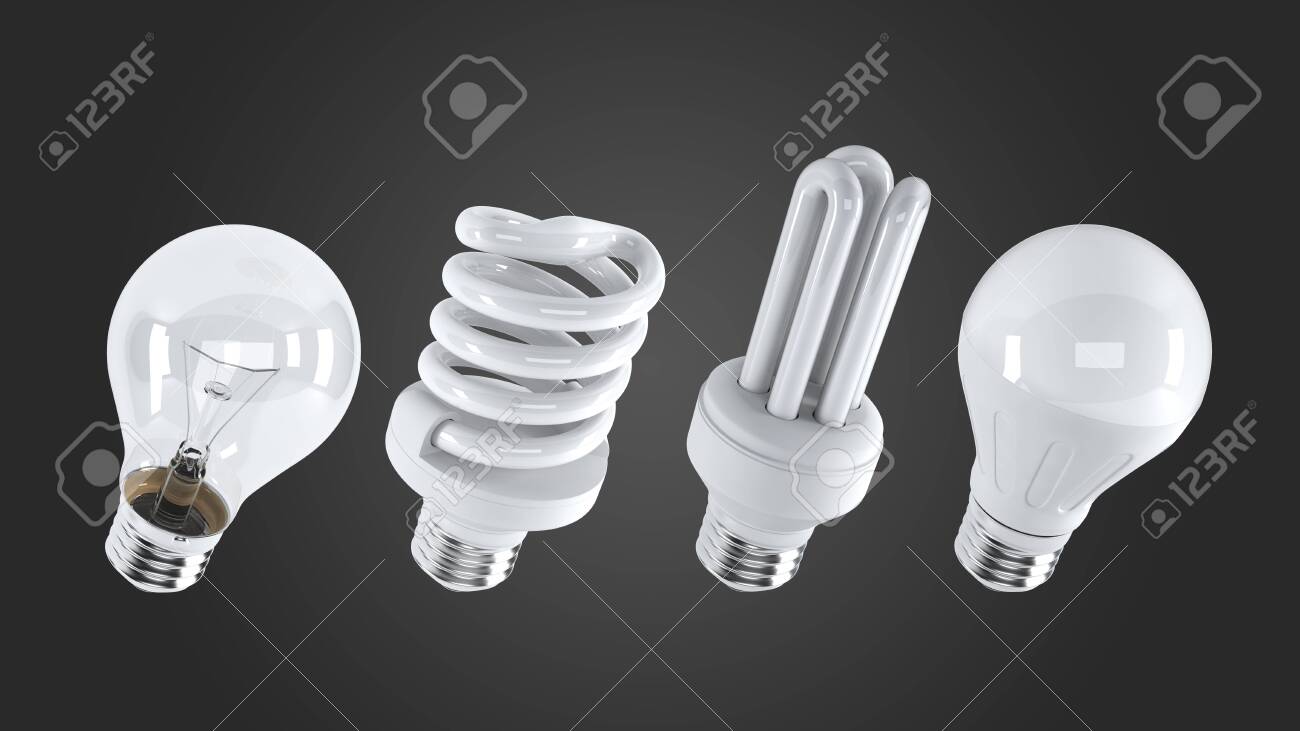 Different Type Of Light Bulbs 3d Illustration Stock Photo Picture And Royalty Free Image Image