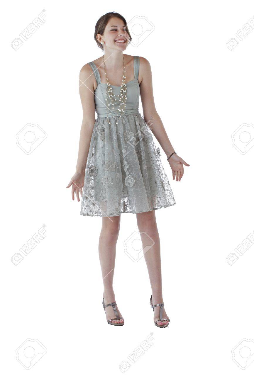 white and silver party dress