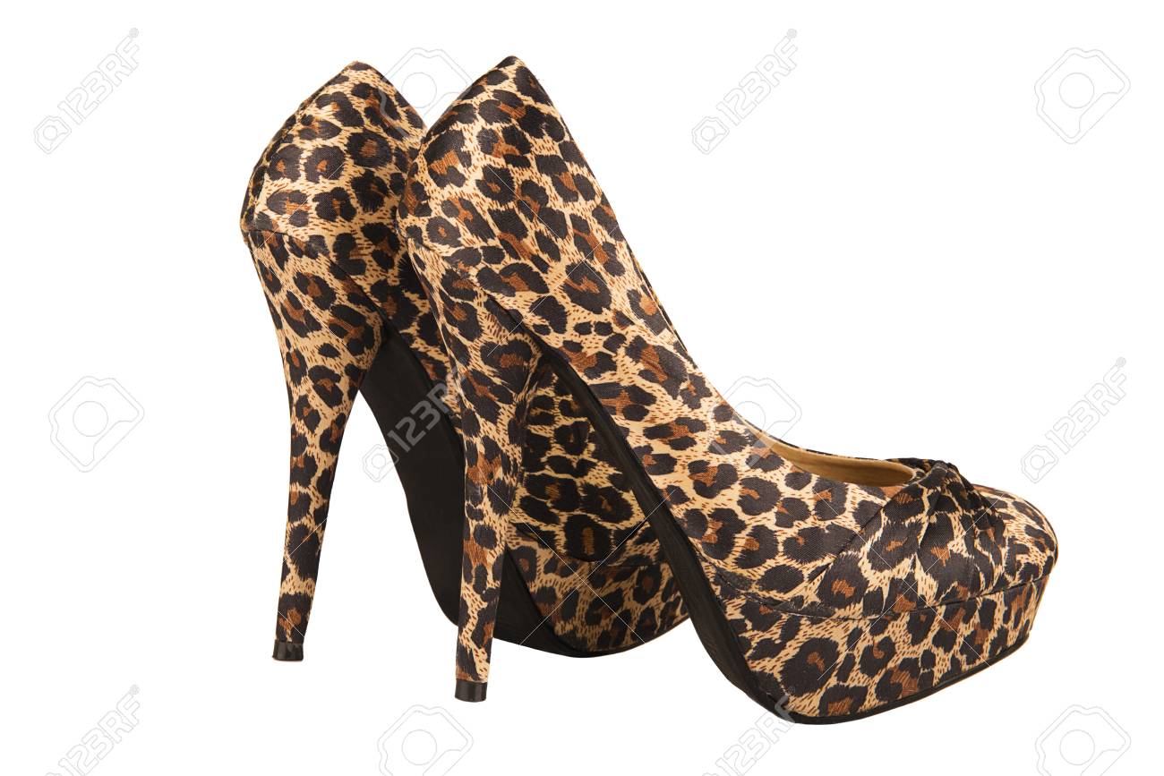 leopard high heel pumps
