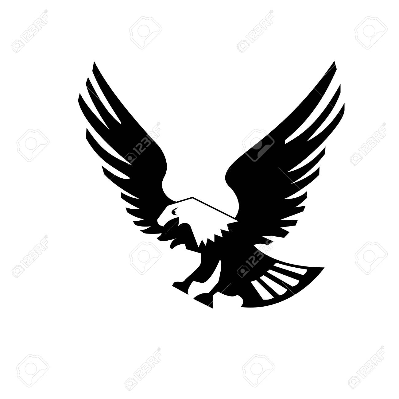 Eagle Bird Isolated On White Backgroundicon Heraldic Emblem
