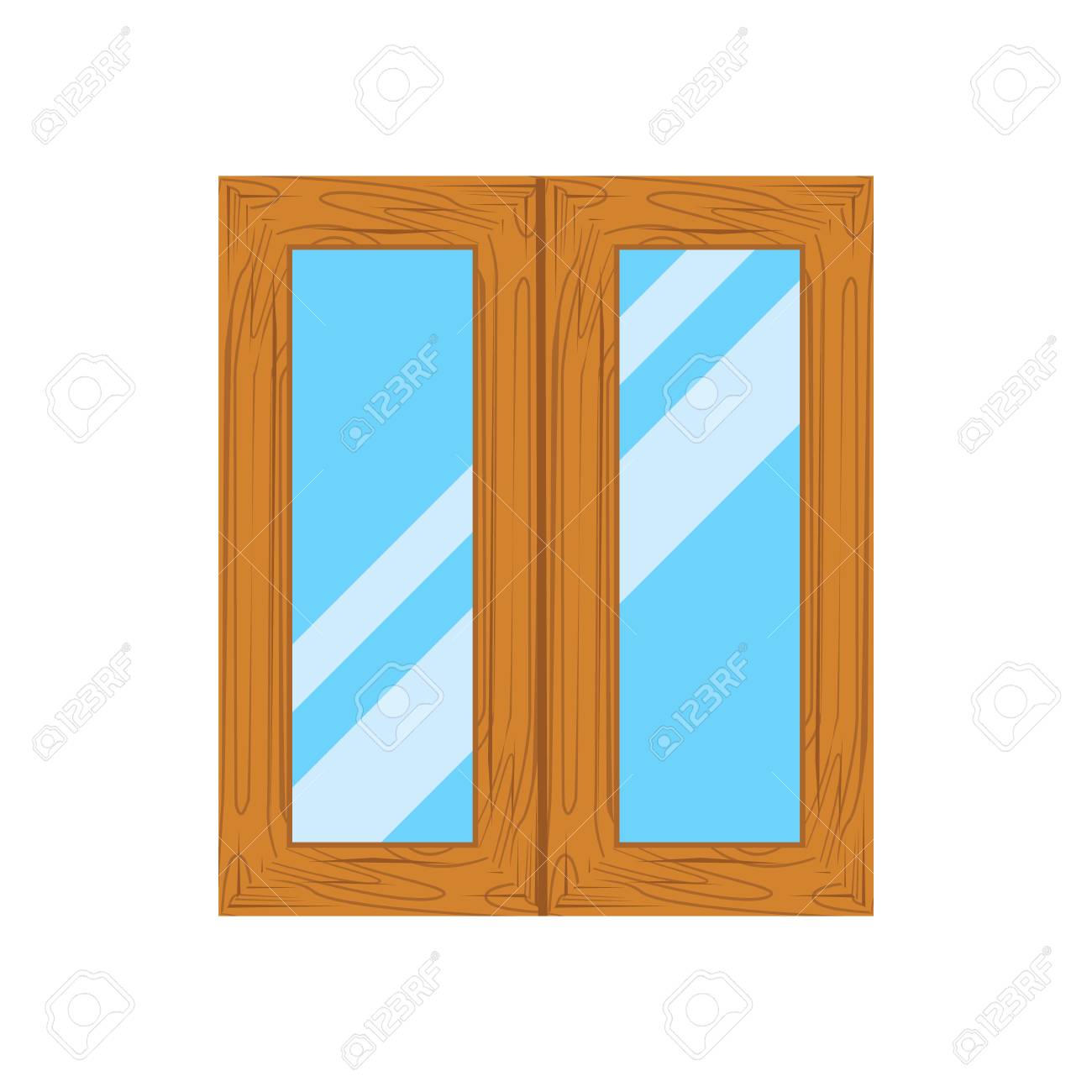 wooden window frames view