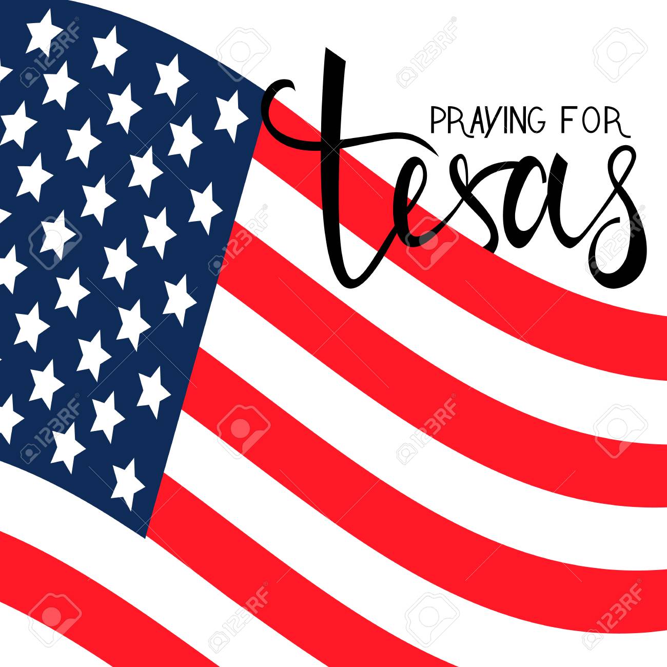 Beten Fur Texas Text Auf Amerikanischer Flagge Beten Fur Amerika Lizenzfrei Nutzbare Vektorgrafiken Clip Arts Illustrationen Image 86375534