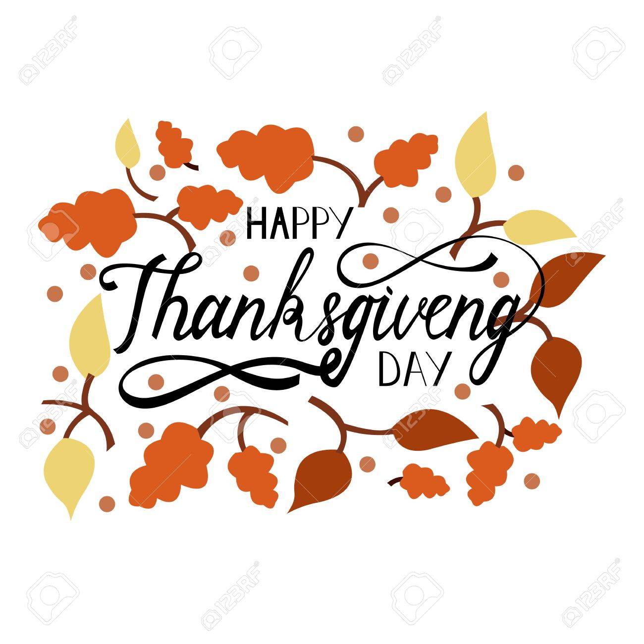 Hand Drawn Thanksgiving Lettering Greeting Phrase Happy Thanksgiving.. Royalty Free Cliparts, Vectors, And Stock Illustration. Image 86917948.
