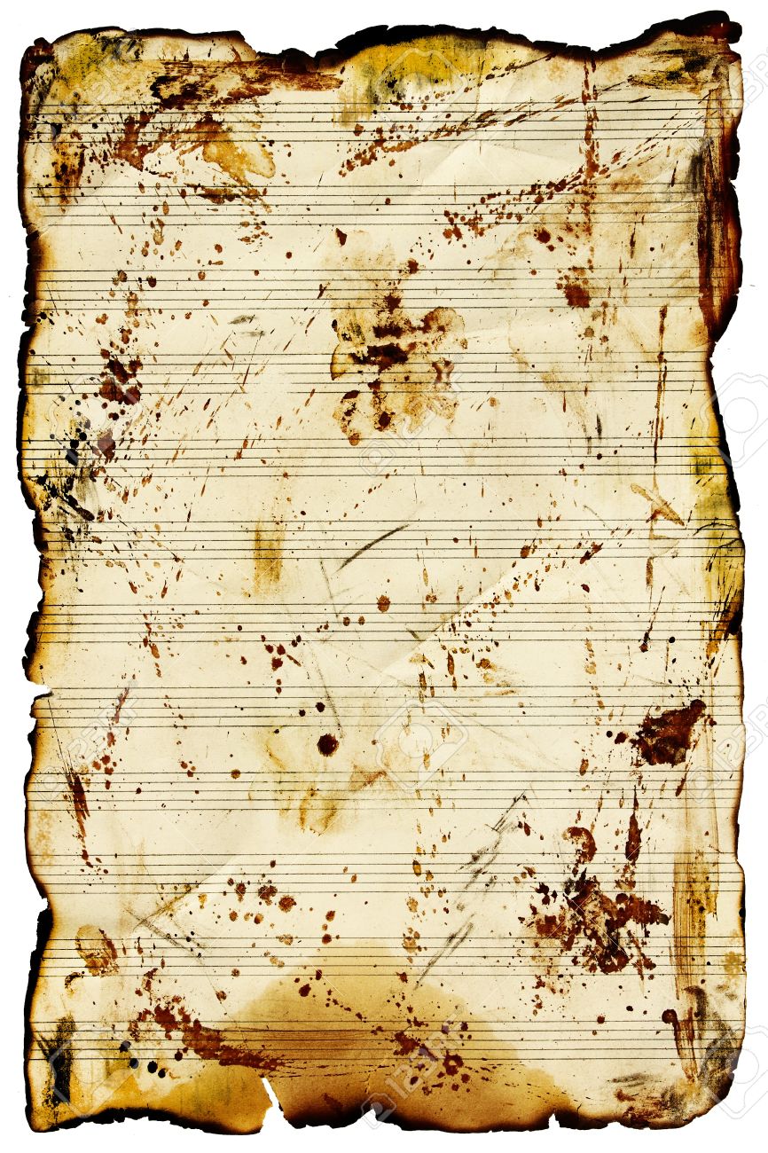 vintage music sheet isolated on white background stock photo vintage music sheet