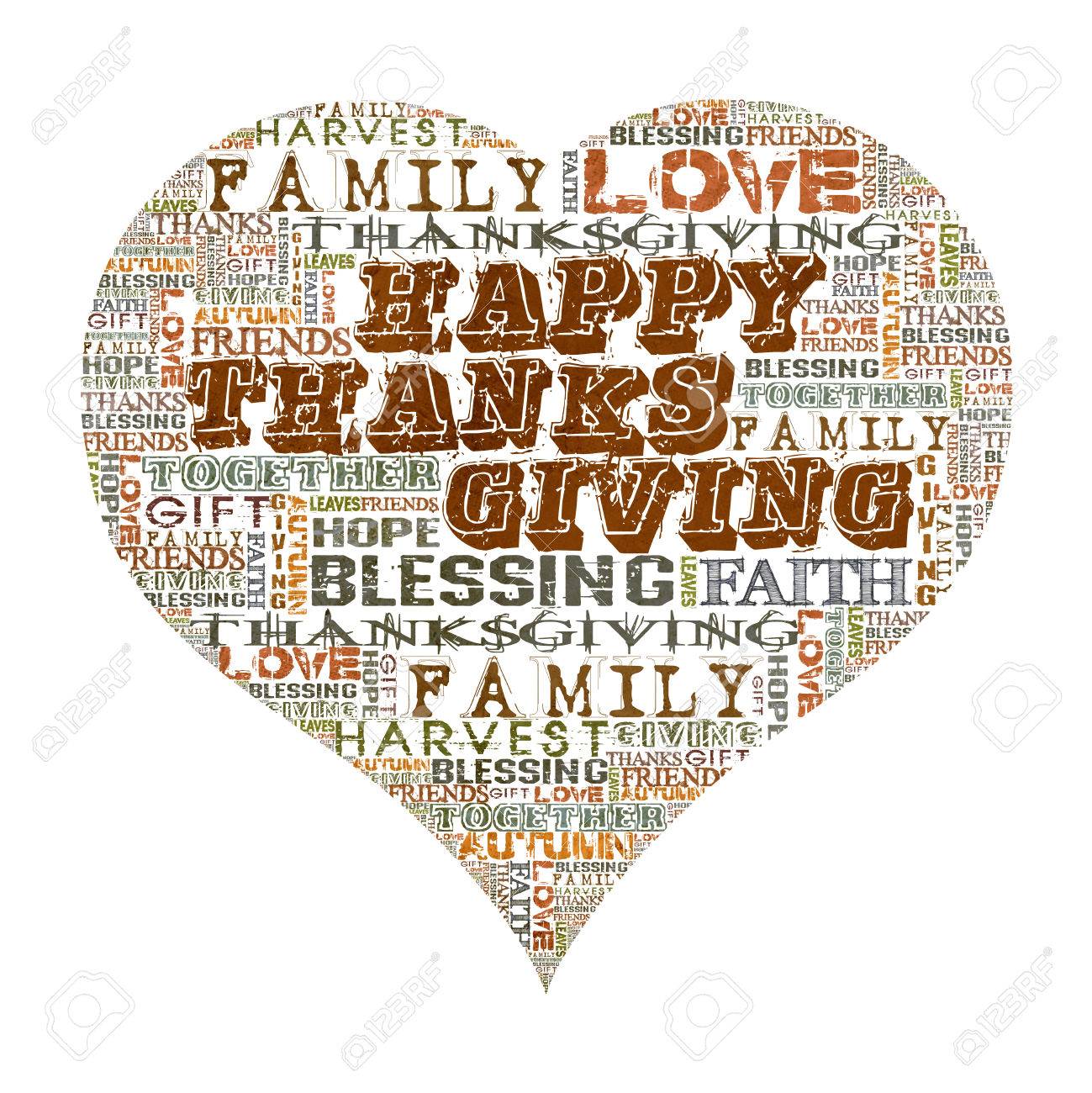 Happy Thanksgiving Heart Shape Stock Photo, Picture And Royalty Free Image.  Image 33879808.