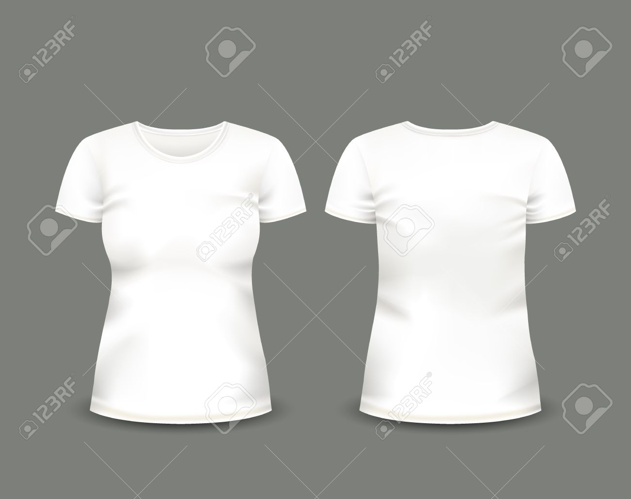 T Et Main DosModèle Courtes Vue Manches Face Fait La Shirt Mesh Blanc À En VectorEntièrement Femme Éditable Pour De iPXkuZ