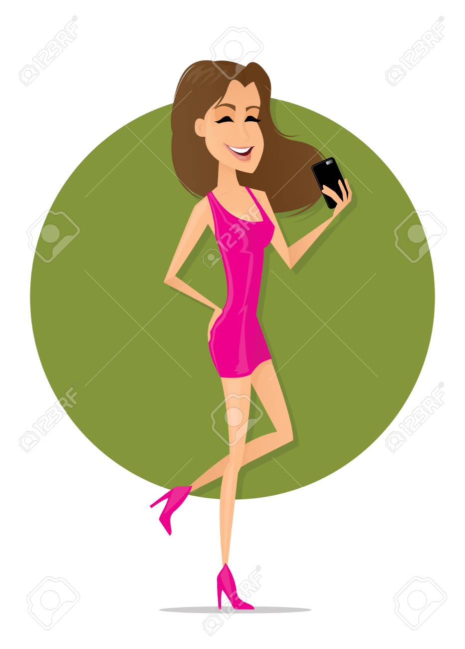 かわいい女の子は彼女自身の写真を撮るのイラストのイラスト素材 ベクタ Image かわいい女の子は彼女自身の写真を撮るのイラストのイラスト素材 ベクタ Image