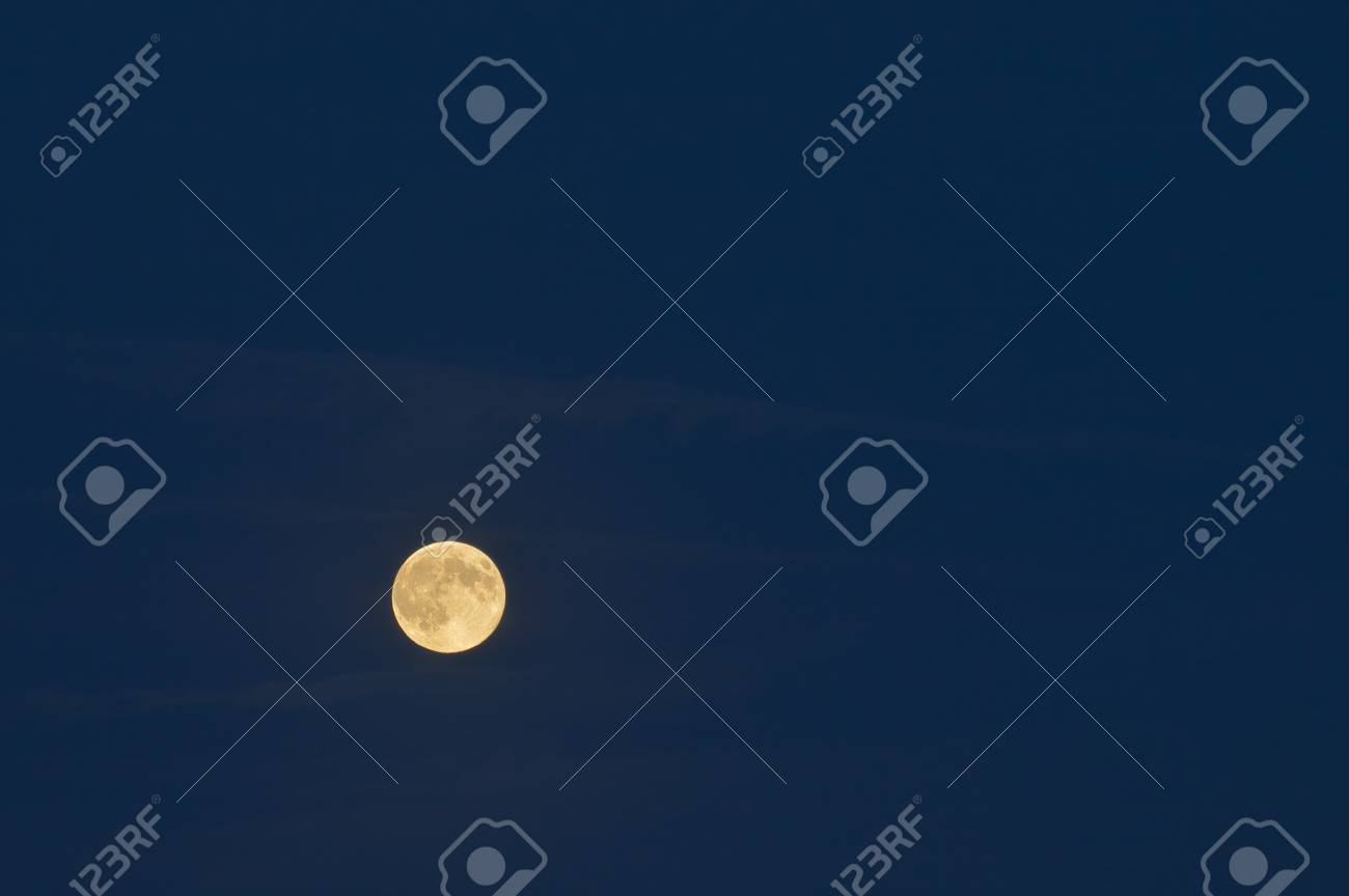 Full Moon Over Dark Blue Sky Gold Full Moon Late Summer Poland Stock Photo Picture And Royalty Free Image Image 34022685