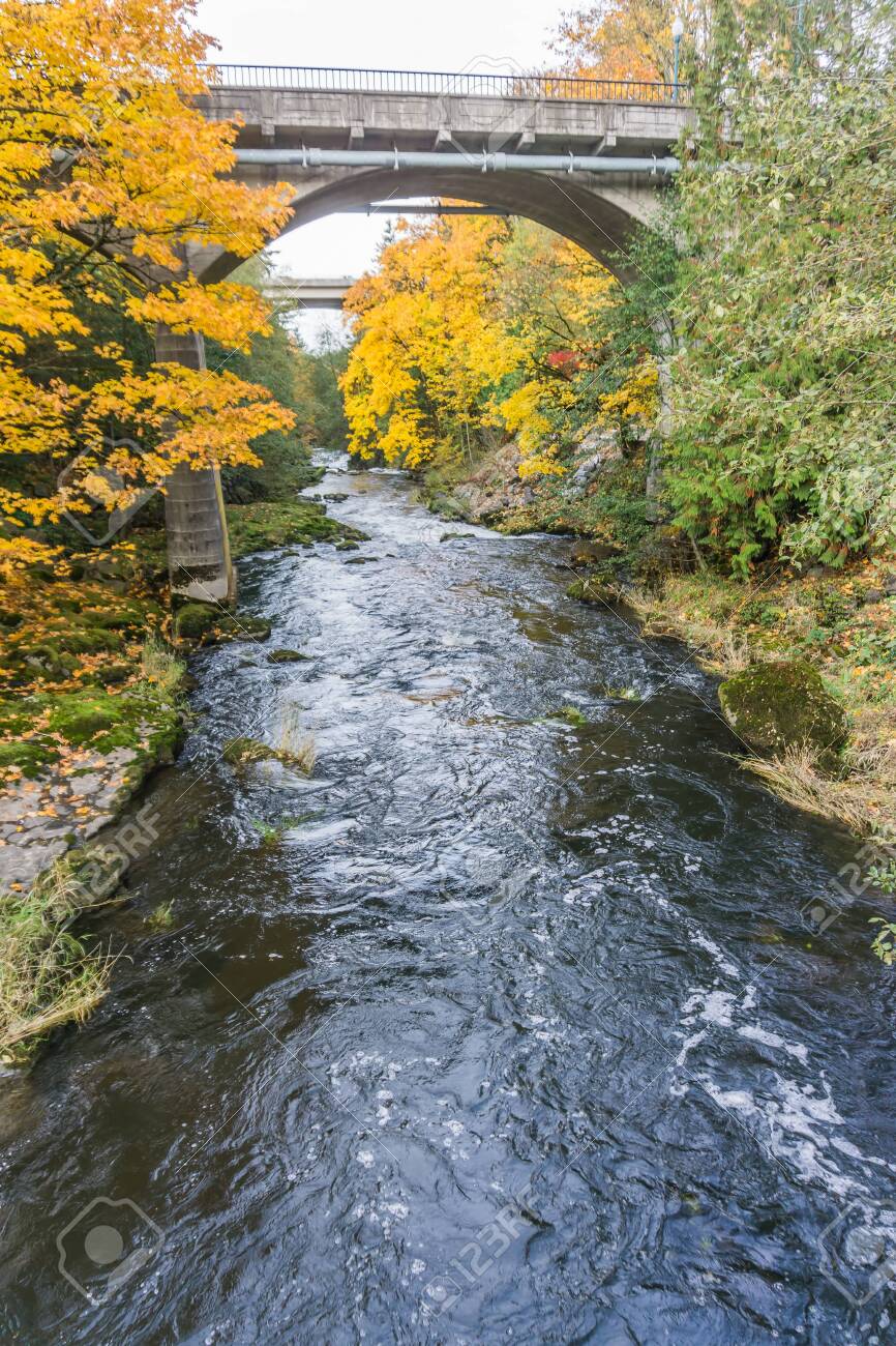 pix Tumwater Falls Park Washington a bridge is above the river at tumwater falls park in washington stock photo picture and royalty free image image 133166218
