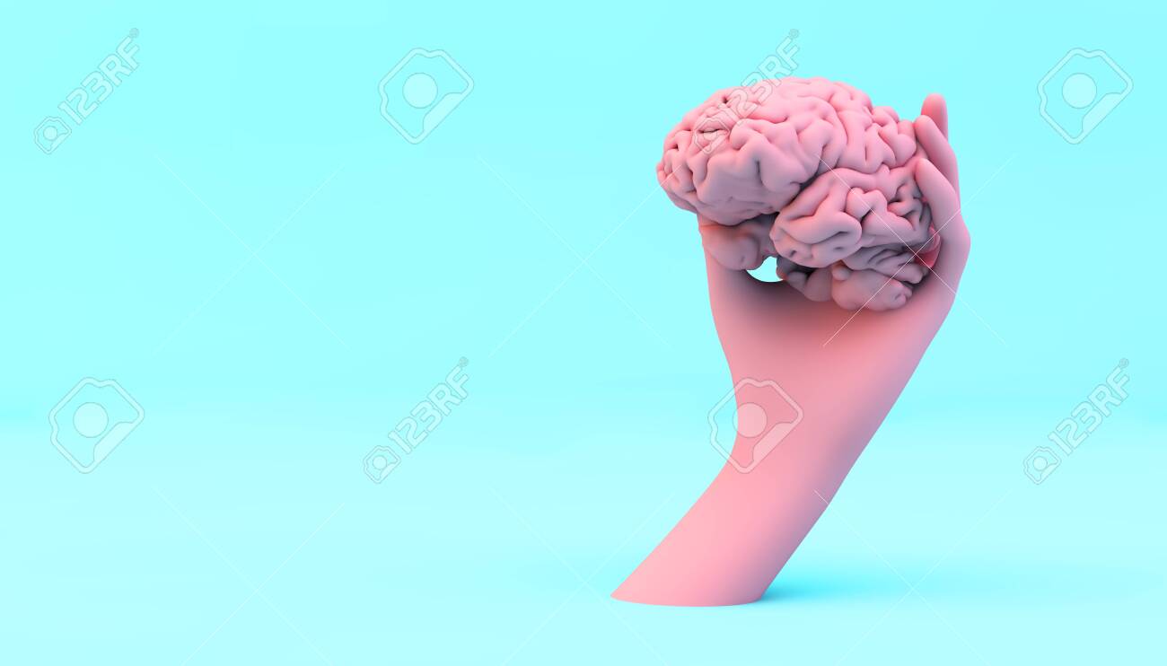 Hand Met Een Brein 3d Rendering Royalty-Vrije Foto, Plaatjes, Beelden en  Stock Fotografie. Image 138374806