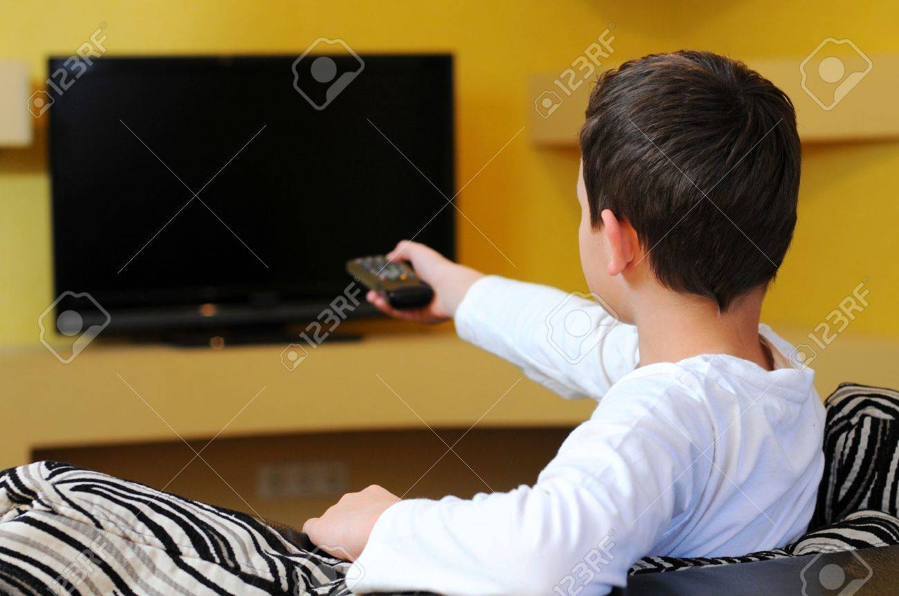 little Boy watching TV - 20816439 little Boy watching TV - 20816439