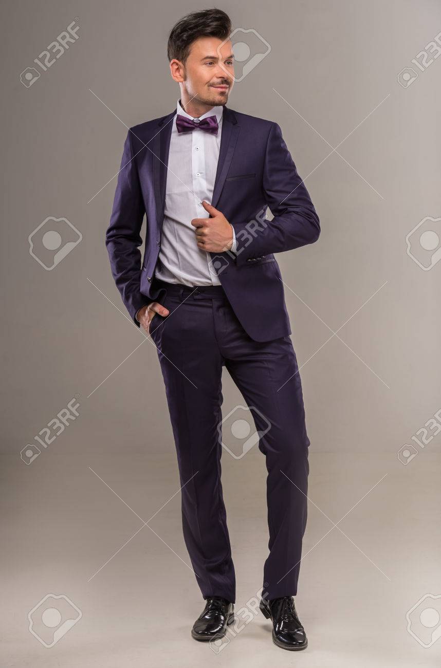 Traje purpura hombre Clearance