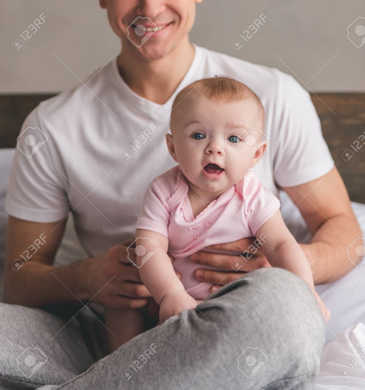 cute baby with dad