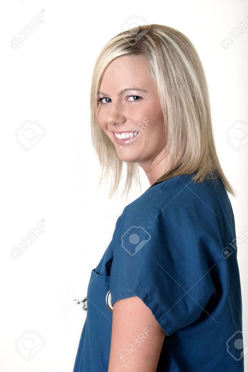 pretty blonde nurse with